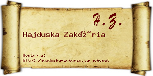 Hajduska Zakária névjegykártya